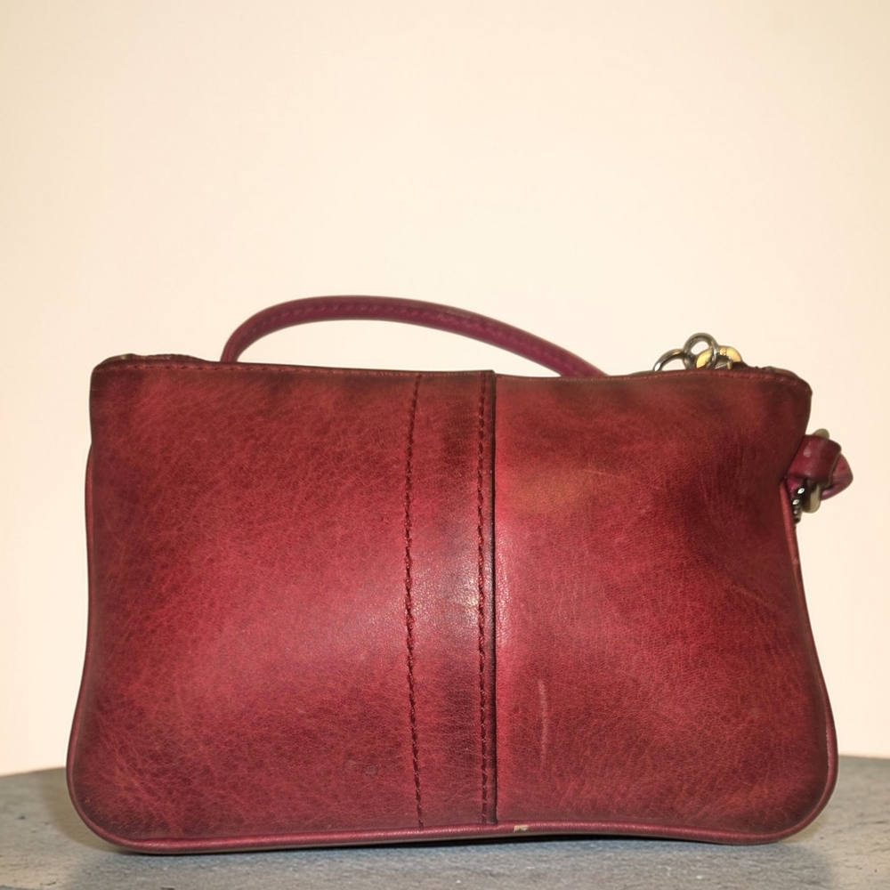 Coach Burgundy Leather Wristlet - Picture 2 of 11